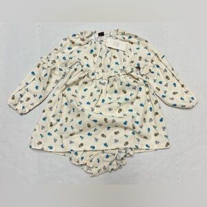 Tea Collection Empire corduroy dress set with bloomers, size 3T